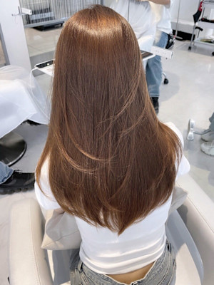 髪質改善/ナチュラルブラウンベージュ/レイヤーカット縮毛矯正