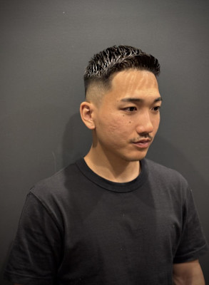 メンズ　フェード　アップバング