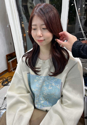 【レイヤーカット×暖色系カラー】