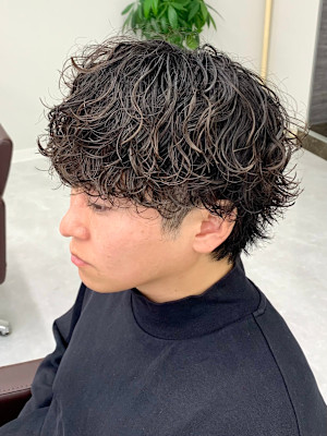 波巻きスパイラルツイストスパイラルパーママッシュメンズヘア