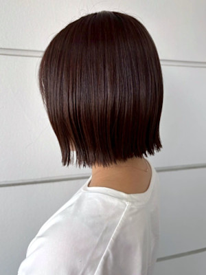 艶髪ボブ 外ハネボブ ナチュラルブラウン 髪質改善カラー