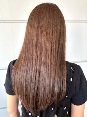 マロンベージュ ハイトーン 20代 髪質改善 ダブルカラー