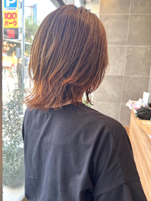 【秋感オレンジ】毛先グラデーション