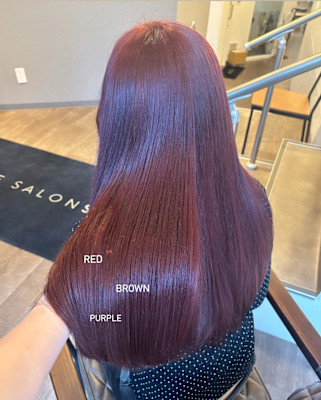 レッドカラー/ラベンダー/髪質改善