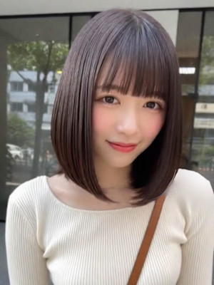 【清楚な長めボブ】