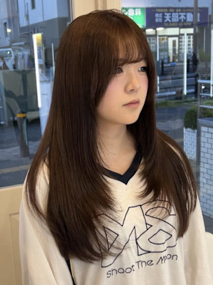 こっくりマロンブラウン×レイヤーカット