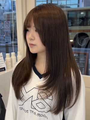 こっくりマロンブラウン×レイヤーカット