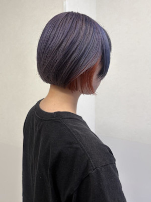 #ミニボブ×寒色暖色デザインカラー♪中央林間リア