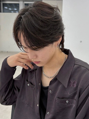 メンズセンターパート