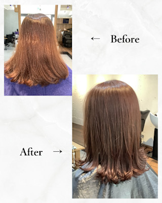 ≪お客様スタイル≫ ツヤツヤピンクベージュ