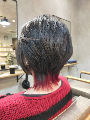 ショートウルフ×インナーレッド