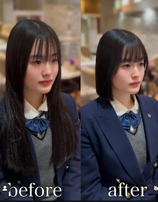 ロングから一新！上品ストレートボブ