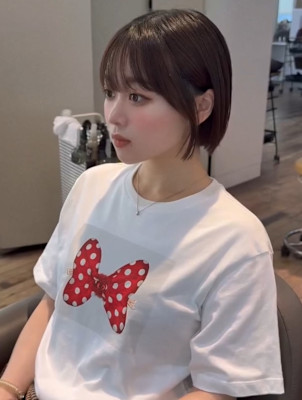 韓国風タイトボブ×透け感バング