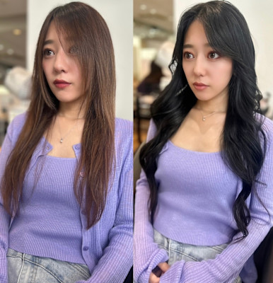 ワンホン×艶めく羽エクステ120本ロング