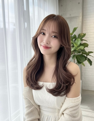 韓国ヘア☆レイヤーカット/グレージュ/くびれヘア
