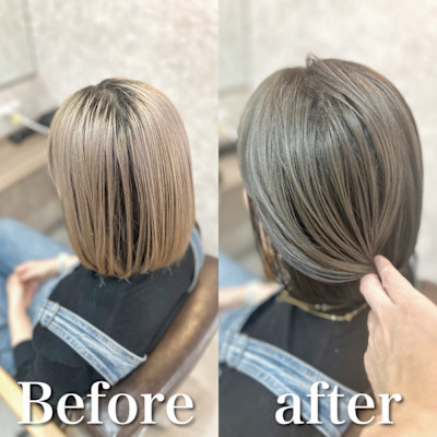 白髪ぼかし(インナーカラー)白髪キレイにマイナス10歳