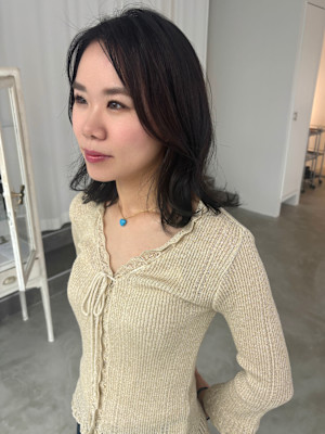 ミディアム　× ネイビーブラウンカラー