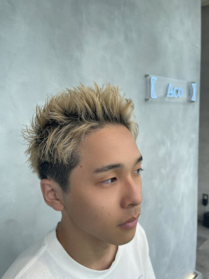 スパイキーショート/ベージュ/ブリーチ２回