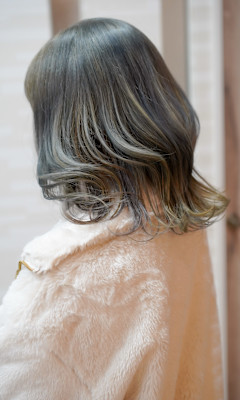 ゴールド×グレーバレイヤージュ