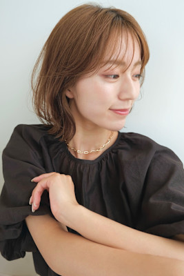 外ハネボブ/レイヤーボブ/シースルーバング/ミルクティーベー