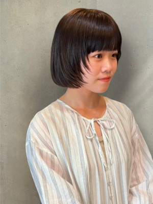 レイヤーボブ×グレージュ