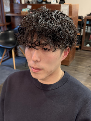 【メンズマッシュ×波巻きスパイラルパーマ】