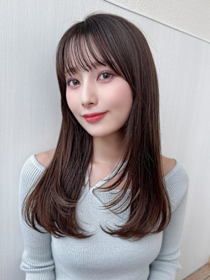 暗髪×髪質改善で憧れのツヤ髪に♪ワンカールセミロング
