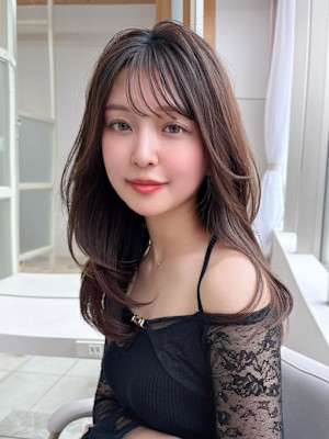 暗髪×髪質改善で憧れのツヤ髪に♪ワンカールセミロング