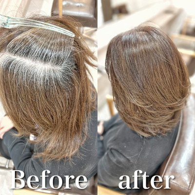 白髪ぼかし(ベージュ系)白髪キレイにマイナス10歳
