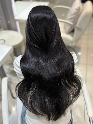 韓国くびれロング レイヤーオルチャン小顔前髪 艶髪