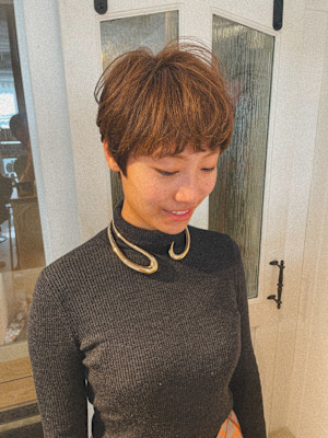 ベリーショート/ブラウンカラー/大人ショート