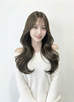 韓国ヘア☆レイヤーカット/グレージュ/くびれヘア