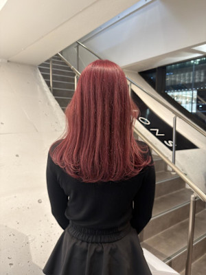 ブリーチありのラベンダーピンク