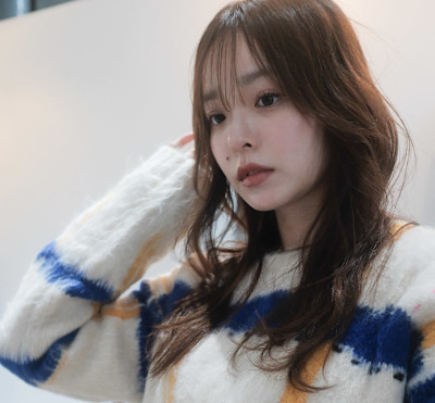 レイヤーカット/オリーブベージュ/フェイスレイヤー