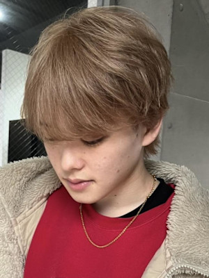 メンズカット　シースルーマッシュ　ダークブラウン