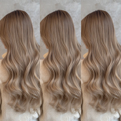 ミルクティーベージュ、ケアブリーチカラー