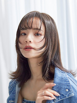 【La fith】暗髪カラー×外ハネボブ×シースルーバング