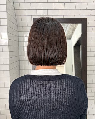 自然な艶とまとまりの上質ボブ(広島市中区紙屋町)