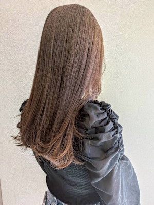 ベージュカラー ダメージレスカラー 透明感カラー 顔周り