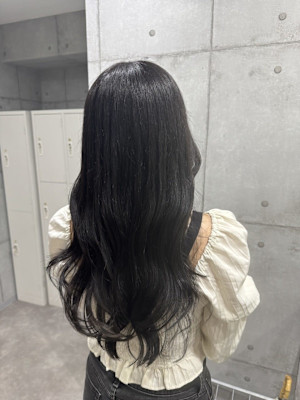 透明感暗髪カラー