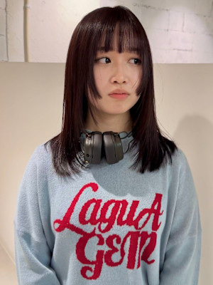 【YOKE】酸性ストレートレイヤーカットオリーブグレージュ