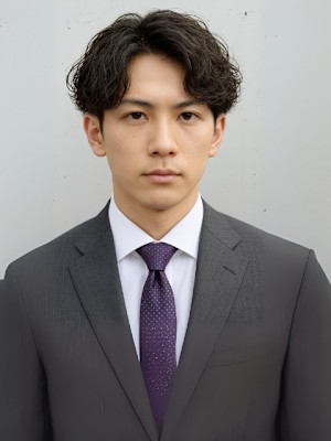 刈り上げ センターパート ツイストスパイラルパーマ ビジネス