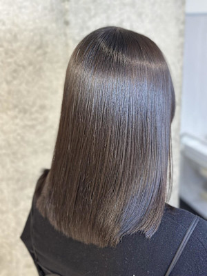 髪質改善ストレート/透明感カラー