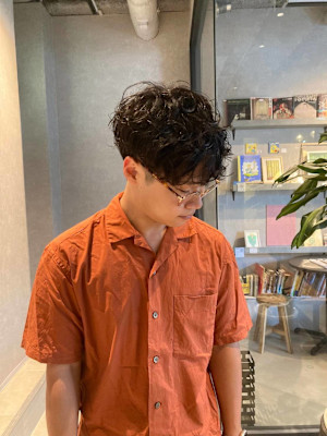 メンズツーブロックナチュラルパーマ【Lolonois中津】