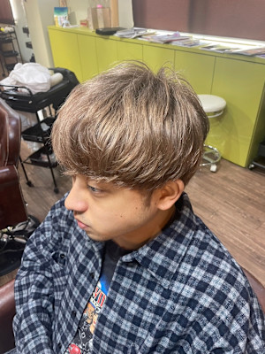 ダブルカラー　ミルクティベージュ　マッシュ