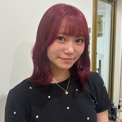 ブリーチありチェリーレッド