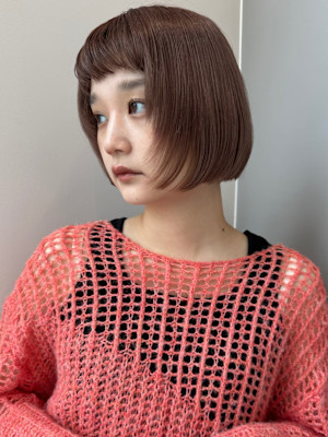 大人ボブ/コンパクト/短めバング/艶カラー