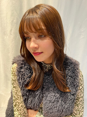 大人ロング/艶感レイヤー/透け感バング/柔らか質感