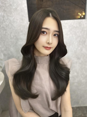 ミディアム/暗めカラー/デザインカラー/フェイスフレーミング