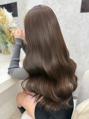 ミディアム/暗めカラー/デザインカラー/フェイスフレーミング